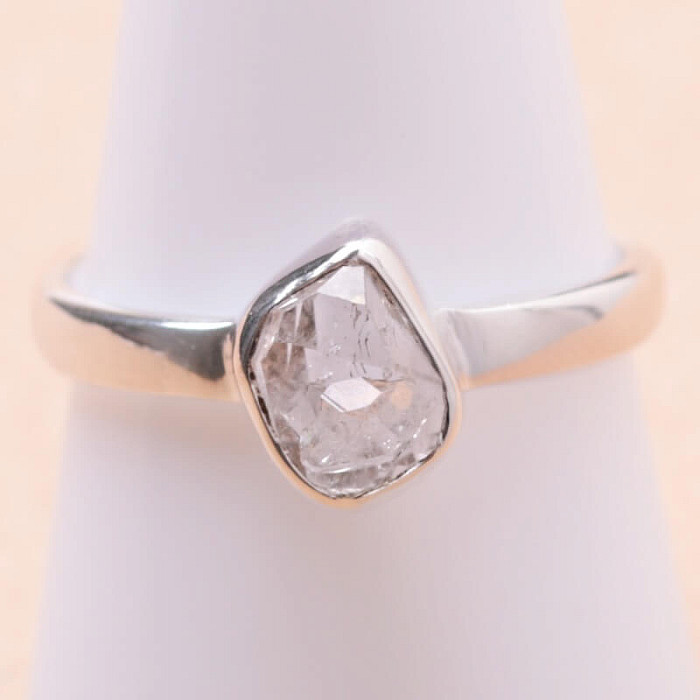 Herkimer diamant prsten stříbro Ag 925 LOT44 - 59 mm (US 9)