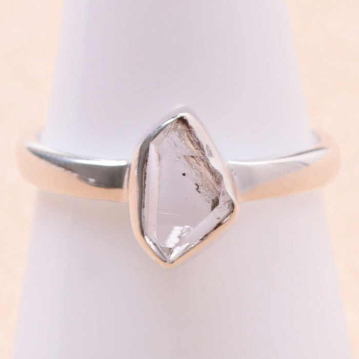 Herkimer diamant prsten stříbro Ag 925 LOT45 - 56 mm (US 7