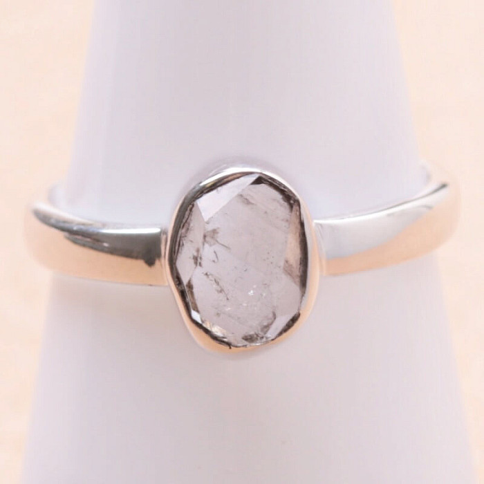 Herkimer diamant prsten stříbro Ag 925 LOT49 - 54 mm (US 7)