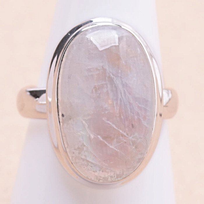 Měsíční kámen duhový prsten stříbro Ag 925 R4502 - 58 mm (US 8