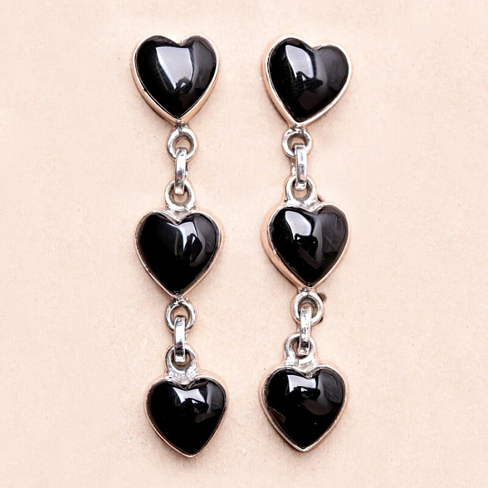 Obsidián náušnice stříbro Ag 925 34960 - 5
