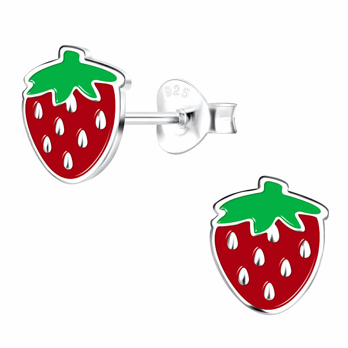 Stříbrné náušnice Jahody - 7 x 8 mm