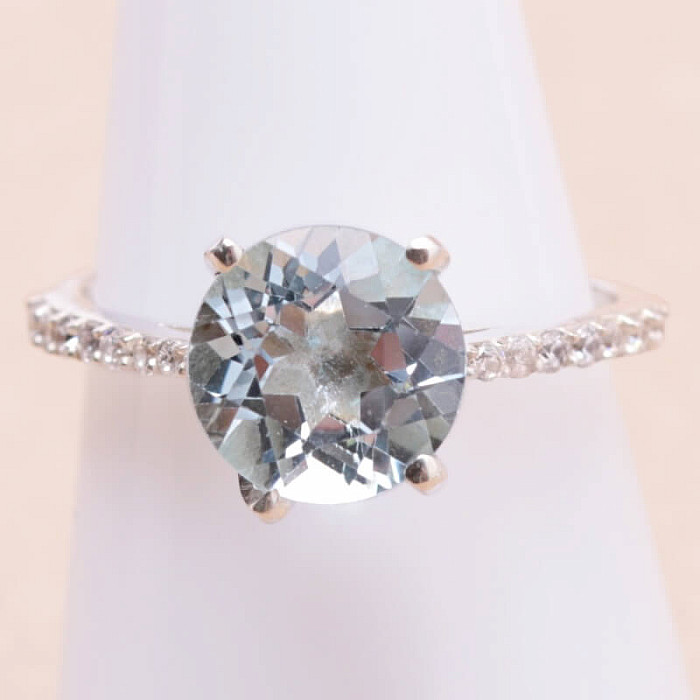 Topaz modrý prsten stříbro Ag 925 21982 - 54 mm (US 7)