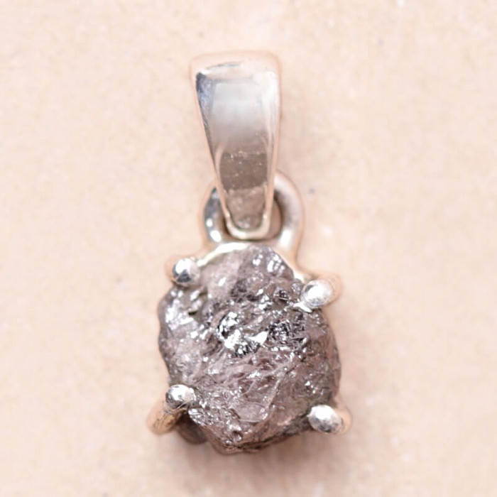 Diamant přírodní surový přívěsek stříbro Ag 925 KO60 - 1 cm