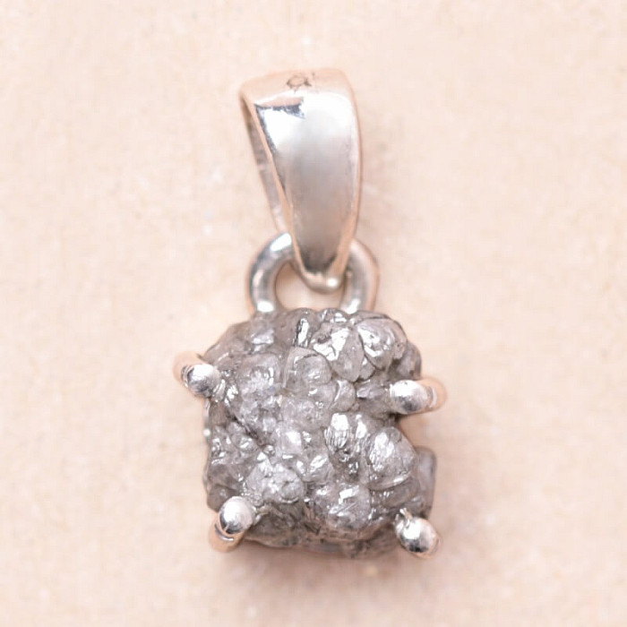 Diamant přírodní surový přívěsek stříbro Ag 925 KO61 - 1 cm