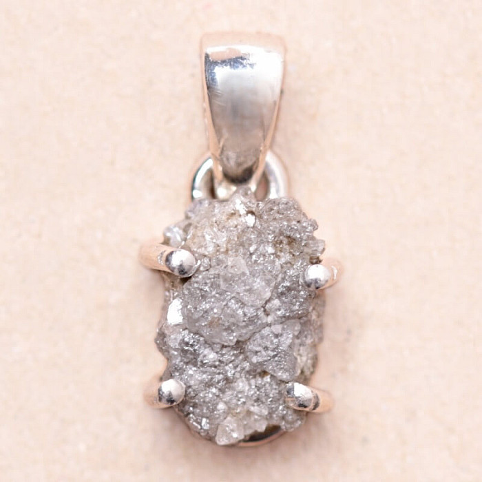 Diamant přírodní surový přívěsek stříbro Ag 925 KO73 - 1 cm