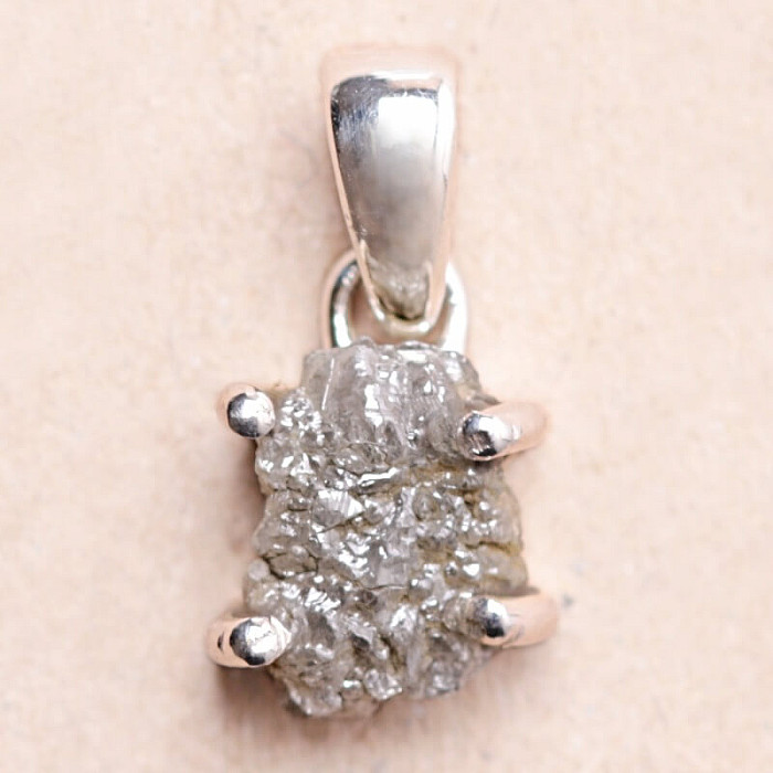 Diamant přírodní surový přívěsek stříbro Ag 925 LOT51 - 0