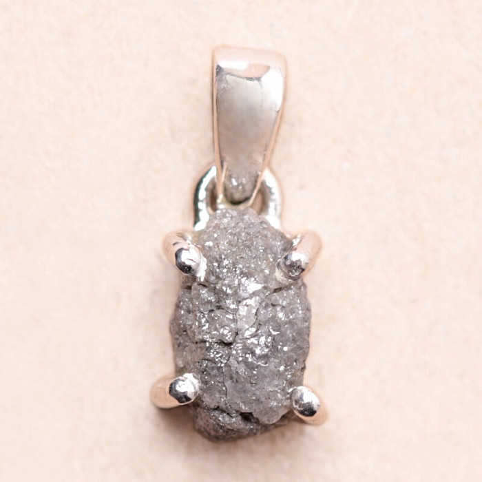 Diamant přírodní surový přívěsek stříbro Ag 925 LOT54 - 0