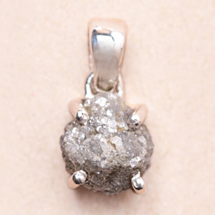 Diamant přírodní surový přívěsek stříbro Ag 925 LOT56 - 0