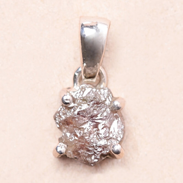 Diamant přírodní surový přívěsek stříbro Ag 925 LOT59 - 0