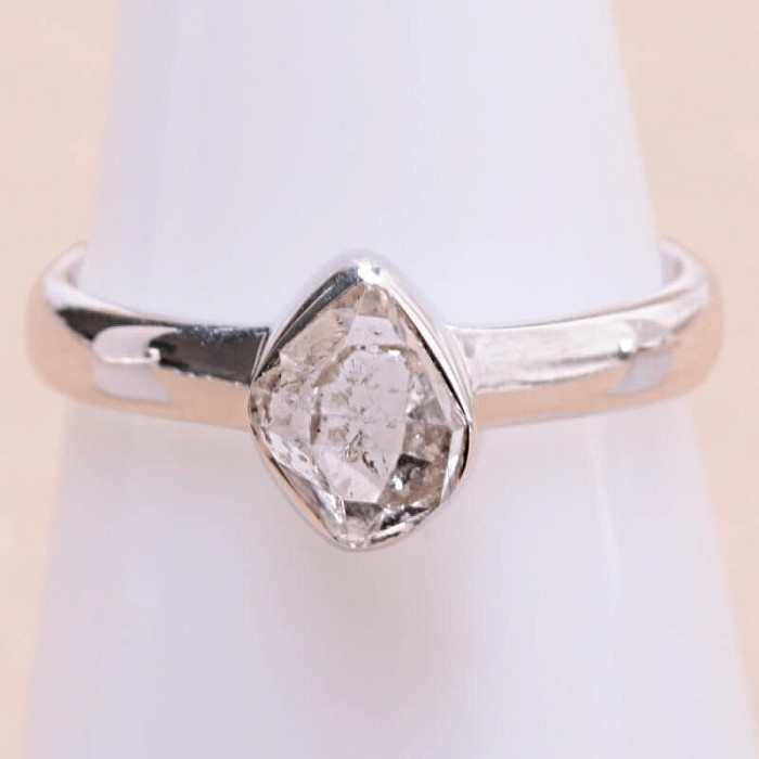 Herkimer diamant prsten stříbro Ag 925 KO157 - 55 mm (US 7