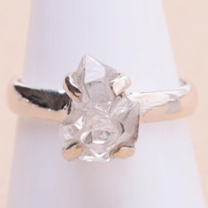 Herkimer diamant prsten stříbro Ag 925 KO200 - 57 mm (US 8)