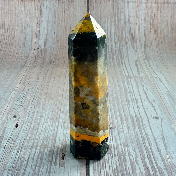 Jaspis čmeláčí špice - obelisk 3 - cca 9
