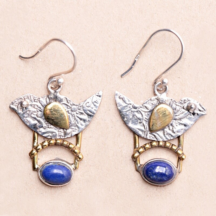 Lapis Lazuli náušnice stříbro Ag 925 28707 - 2 cm