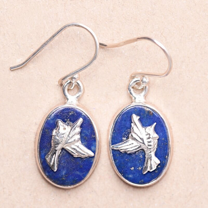 Lapis Lazuli náušnice stříbro Ag 925 88083 - 1