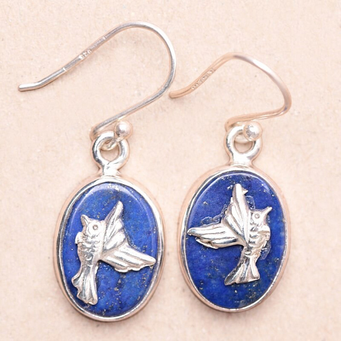 Lapis Lazuli náušnice stříbro Ag 925 88095 - 1