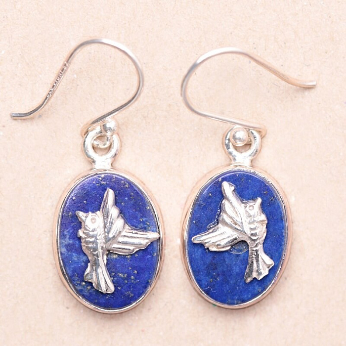 Lapis Lazuli náušnice stříbro Ag 925 88107 - 1