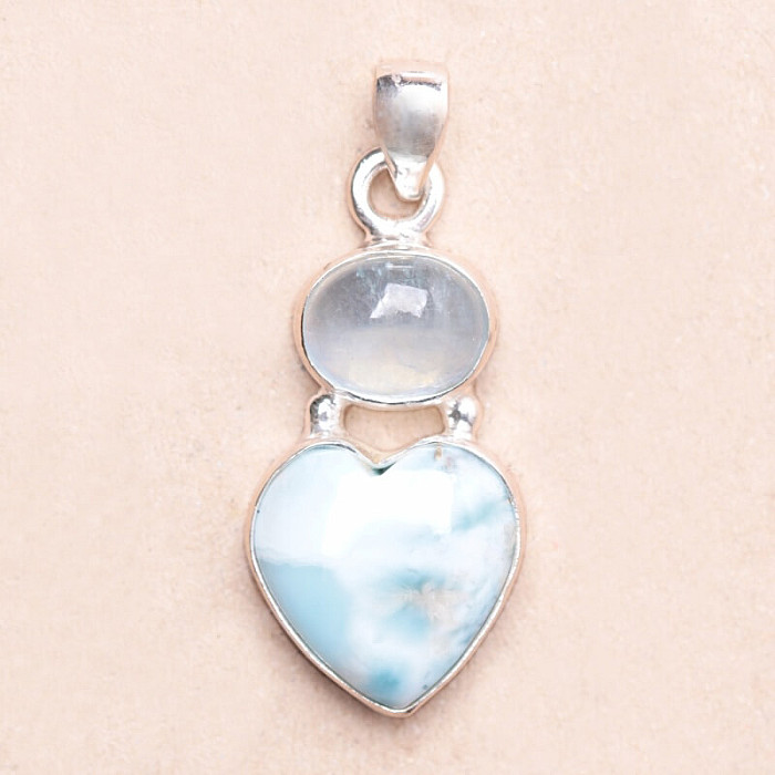 Larimar přívěsek stříbro Ag 925 KO18 - 3 cm