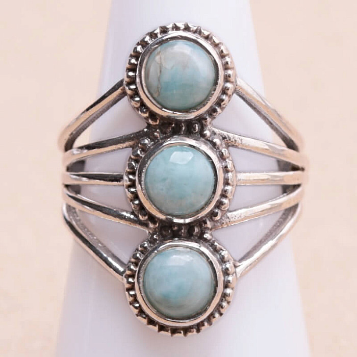 Larimar prsten stříbro Ag 925 KO147 - 55 mm (US 7