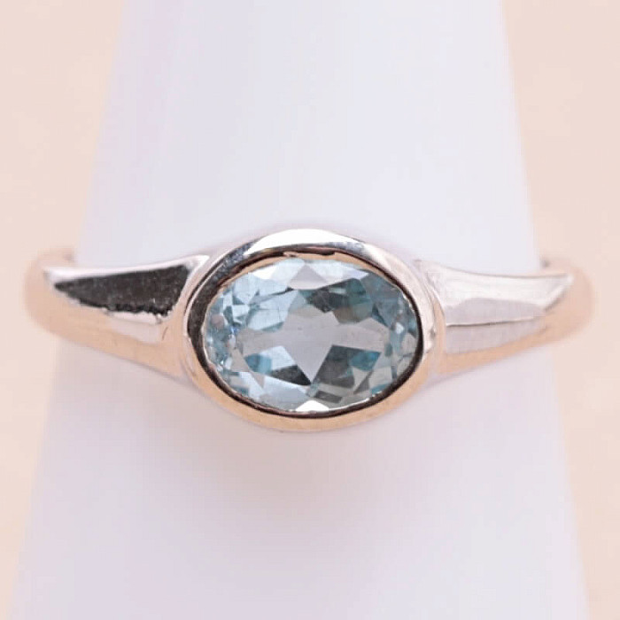 Topaz modrý prsten stříbro Ag 925 KO115 - 52 mm (US 6)