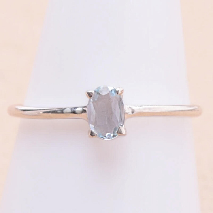 Topaz modrý prsten stříbro Ag 925 KO120 - 59 mm (US 9)