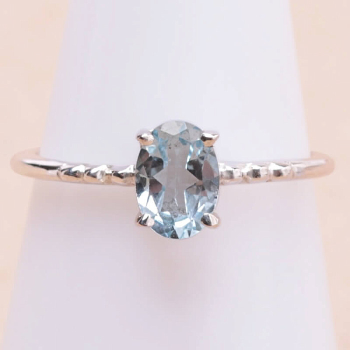 Topaz modrý prsten stříbro Ag 925 KO145 - 54 mm (US 7)