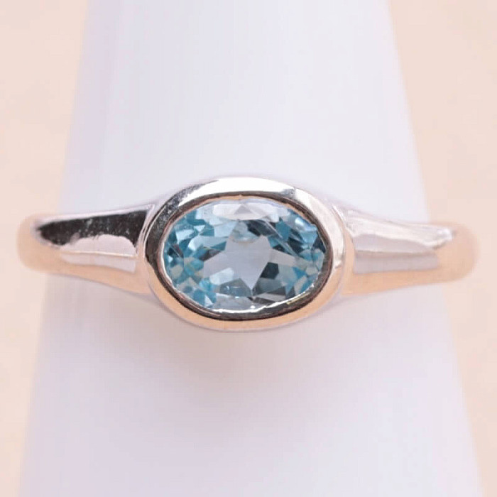 Topaz modrý prsten stříbro Ag 925 KO160 - 54 mm (US 7)