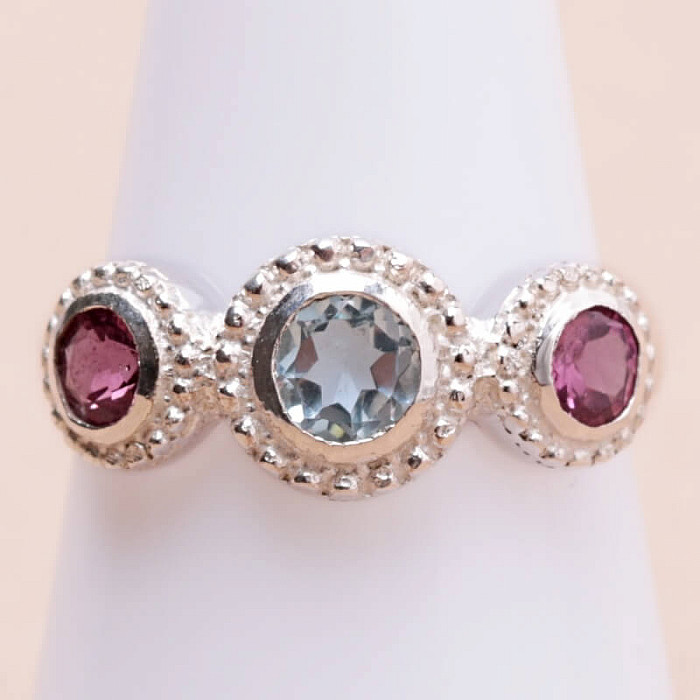 Topaz modrý prsten stříbro Ag 925 KO171 - 54 mm (US 7)