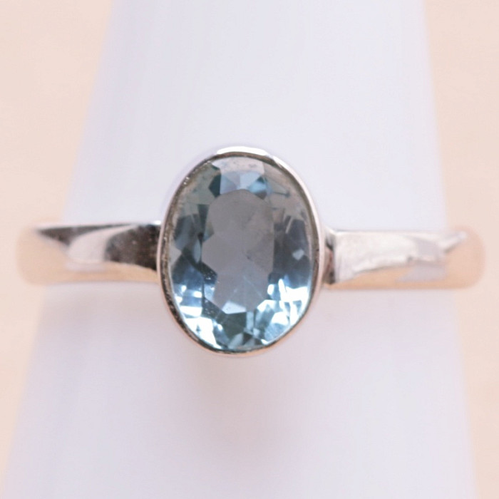 Topaz modrý prsten stříbro Ag 925 KO185 - 55 mm (US 7
