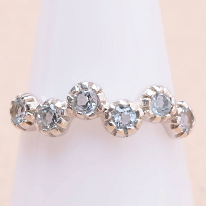 Topaz modrý prsten stříbro Ag 925 KO202 - 57 mm (US 8)