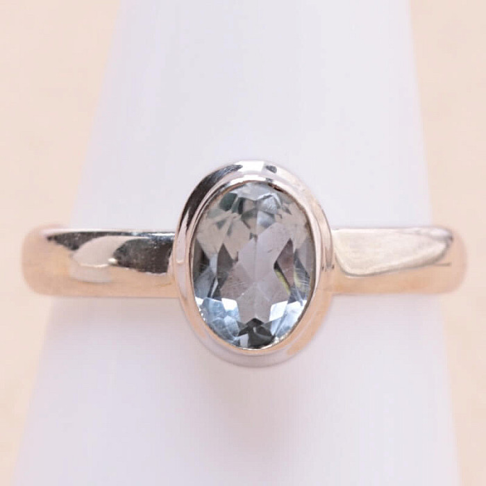 Topaz modrý prsten stříbro Ag 925 KO218 - 57 mm (US 8)