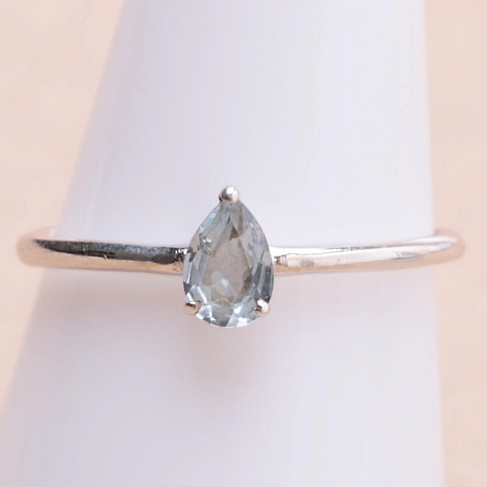 Topaz modrý prsten stříbro Ag 925 KO219 - 57 mm (US 8)