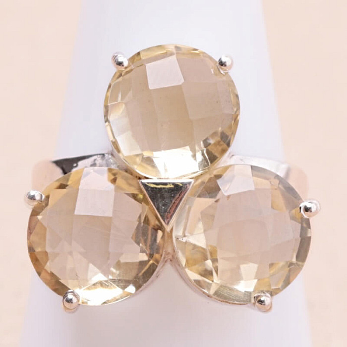 Topaz žlutý Lemon prsten stříbro Ag 925 KO199 - 57 mm (US 8)