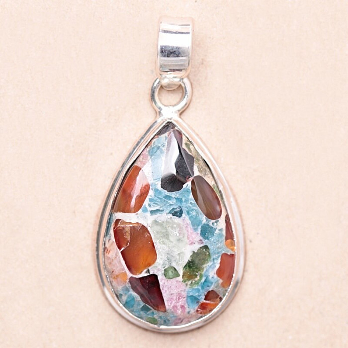 Turmalín multicolor přívěsek stříbro Ag 925 30388 - 2