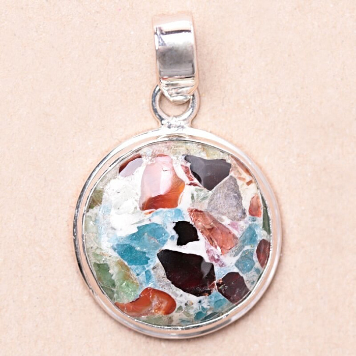 Turmalín multicolor přívěsek stříbro Ag 925 30418 - 2