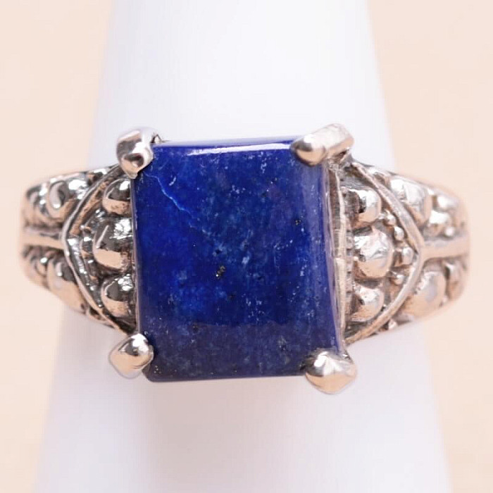 Lapis Lazuli prsten stříbro Ag 925 27361 - 57 mm (US 8)