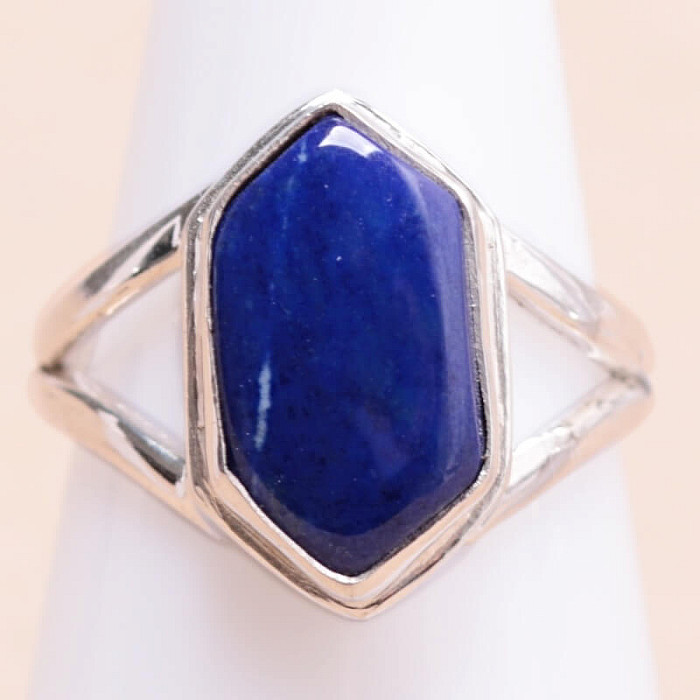 Lapis Lazuli prsten stříbro Ag 925 28391 - 55 mm (US 7
