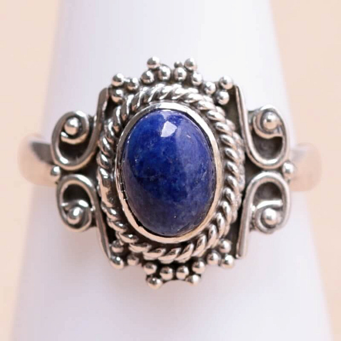 Lapis Lazuli prsten stříbro Ag 925 34687 - 55 mm (US 7