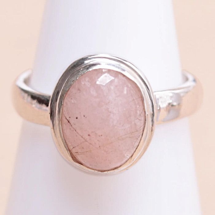 Morganit prsten stříbro Ag 925 22209 - 49 mm (US 5)