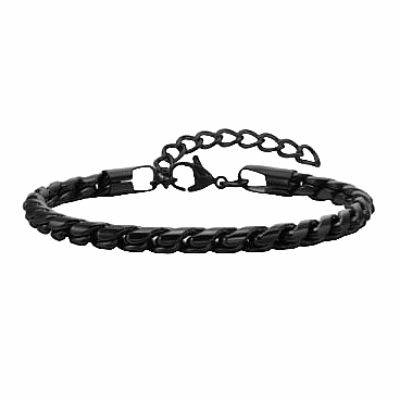 Pánský náramek Serpente Nero nerezová ocel černá - obvod cca 19 - 23 cm