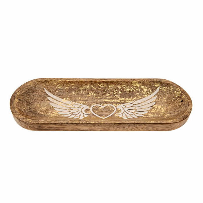 Stojánek z mangového dřeva Angel wings - 10 x 27