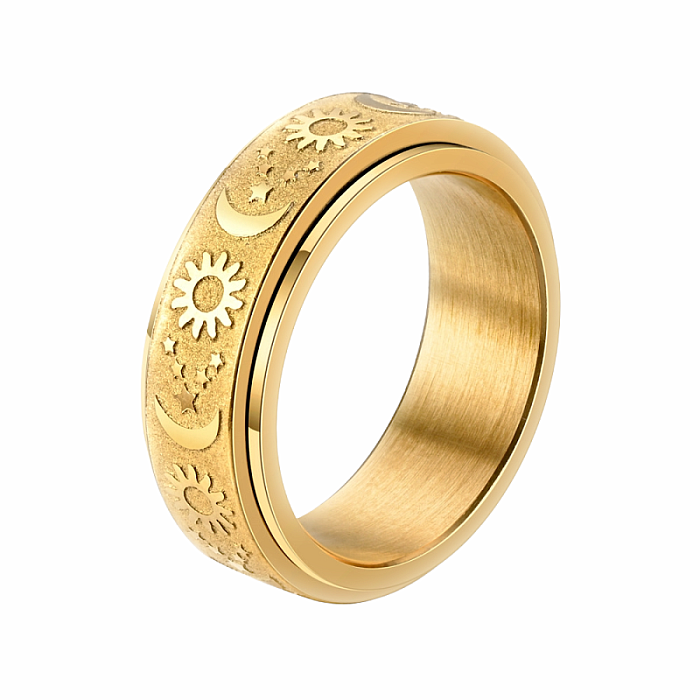 Pánský ocelový prsten Zlatý vesmír - 58 mm (US 9)