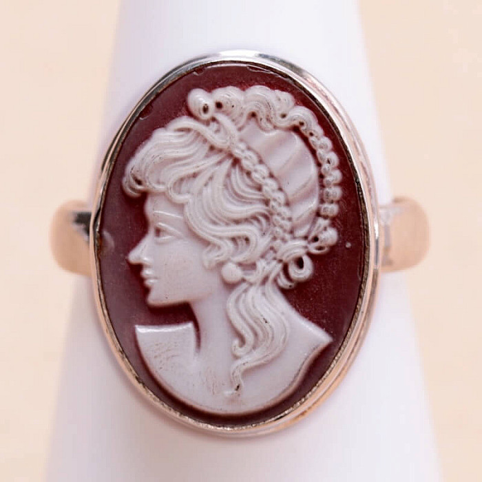 Achát Kamej prsten stříbro Ag 925 KO296 - 52 mm (US 6)