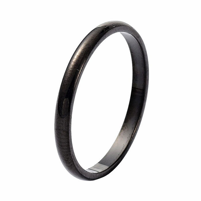 Dámský ocelový prsten Black Simple - 56 mm (US 8)