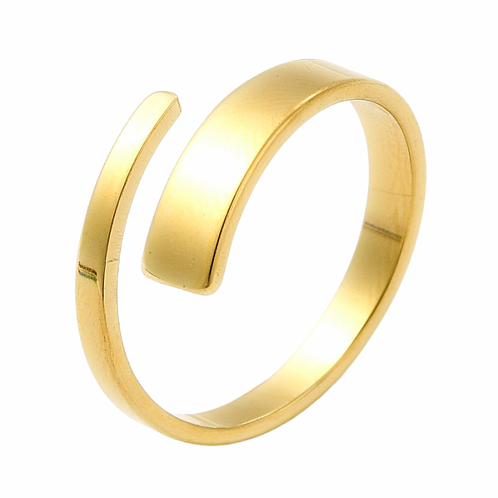 Dámský ocelový prsten Golden Simplicity - 53 mm (US 6
