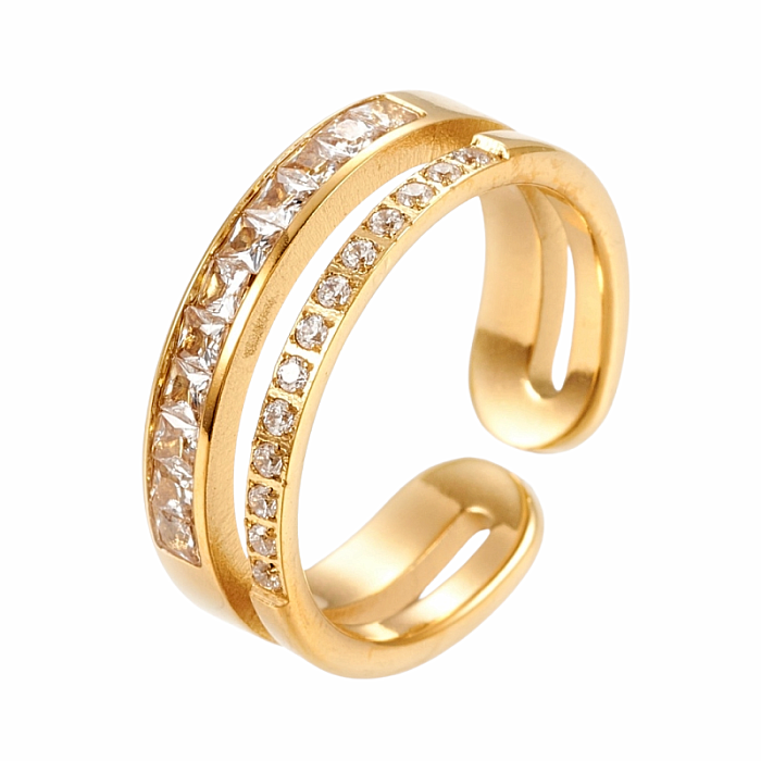 Dámský ocelový prsten Laura gold - 52 mm (US 6)