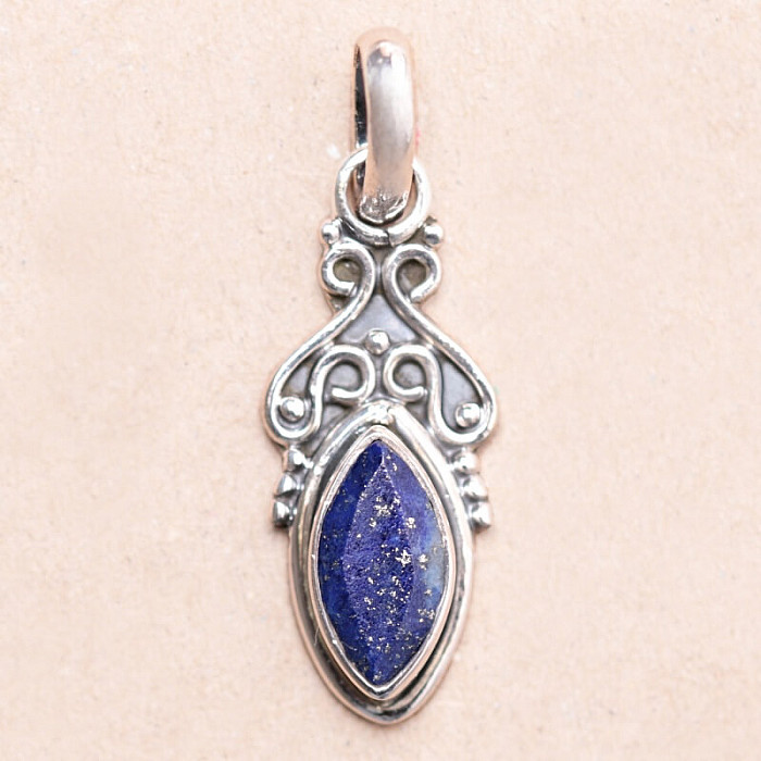 Lapis Lazuli přívěsek stříbro Ag 925 MIX9 - 2 cm