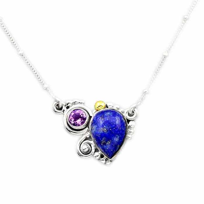 Lapis lazuli náhrdelník stříbro Ag 925 89668 - 41