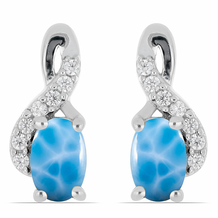 Larimar náušnice stříbro Ag 925 012172 LAR - 1