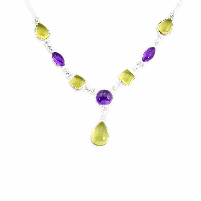 Lemon topaz náhrdelník stříbro Ag 925 74944 - 41 - 46 cm